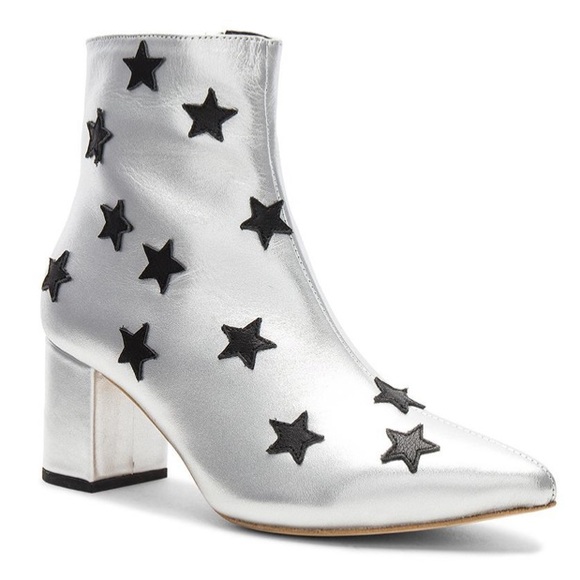 RAYE Shoes - RAYE silver metallic appliqué star booties